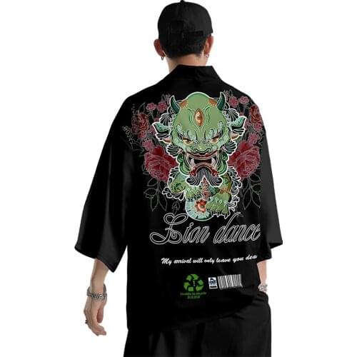 Japanese Traditional Clothing Kimono Pants Men Retro Yukata Asian Fashion Tang Suit Harajuku Hanfu Yukata Jacket