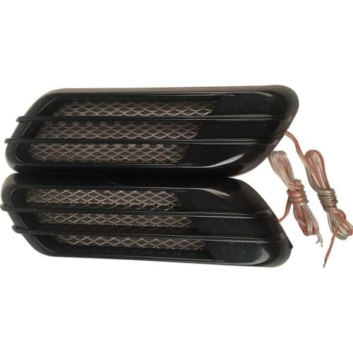 Automobile Side Vent Hood Decoration Car side exhaust hood decoration with lights Black Gray