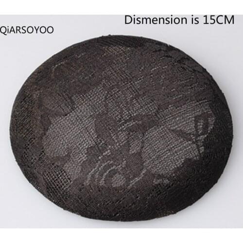 New Black Beige 15cm Sinamay Base DIY Flower Lace Pattern Fascinator Pillbox Hat Base DIY Women Headwear Grossgrain Sweatband