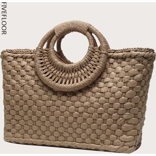 Vintage Bohemian Straw Bag for Women 2021 Summer Large Capacity Beach Handbags Rattan Handmade Kintted Travel Bag Bolsas Mujer