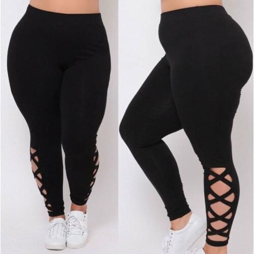 Plus Size Black Skinny Leggings Autumn Women Casual Fitness Stretchy Sporty Leggings