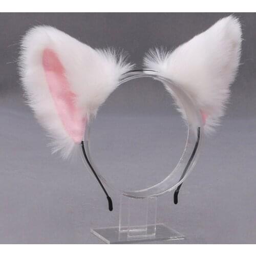 Girls Animal Beast Cat Ears Headbands Beast Headdress Fox Ears Hairpin Kawaii Furry Hair Hoop Cosplay Costume Party Headpiece