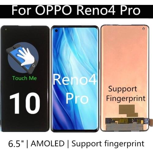 6.5" AMOLED For Oppo Reno4 Pro LCD Display Touch Screen Digitizer Assembly For Reno 4 Pro CPH2109 PDNM00 PDNT00 CPH2089 LCD