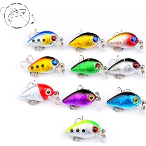 1Pcs 2.6cm/1.6g Mini Crankbait Crank Fishing Lure 3D Eyes Artificial Japan Fishing Hard Bait Isca Wobbler for Fishing