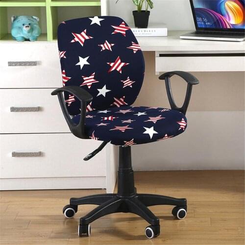 10 2pcs/set Elastic Spandex Fabric Split Chair Back Cover+Seat Cover Anti-dirty Office Computer Chair Cover Stretch Case
