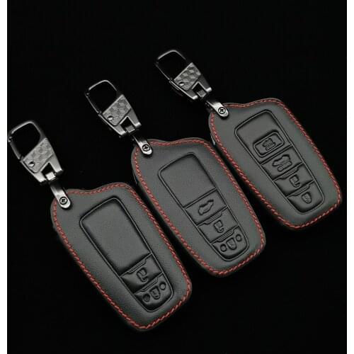 2/3/4 Button Leather Key Fob Cover Case For Toyota Prius Camry Corolla C-HR Chr Rav4 Prado 2018 Keyring Car Accessories Box