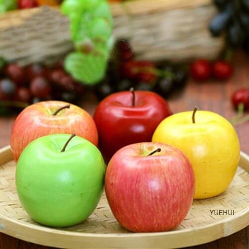 8pcs 8cm Size Artificial Fruit Plastic Fake Fruit Artifical Yellow Apple&artificial Plastic Fake Simulated Yellow Apple