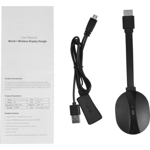 1080P Wireless WiFi Display Dongle TV Stick Wired Video Adapter DLNA Screen Mirroring Share For IPhone IOS Android Phone To TV