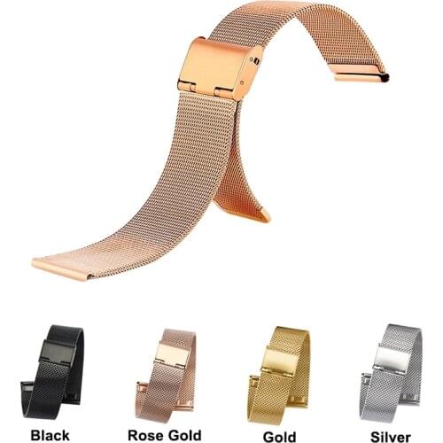 Milanese Stainless Steel Band 16 18 20mm Metal Woven Watch Band Substitute DW Men and Women Universal Wristband Silver Strap