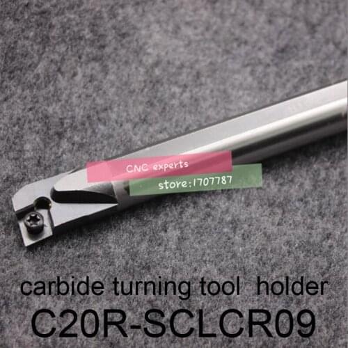 C20R-SCLCR09, carbide turning tool holder diameter 20mm length 200mm use tungsten insert