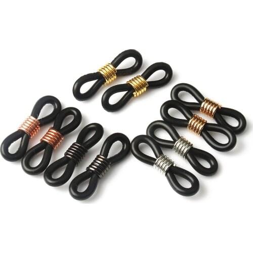 Black White Spectacle Frame Rubber Connector Retainer for Sunglasses Eyeglasses Holder Chain Necklace Accessories 40pcs/lot