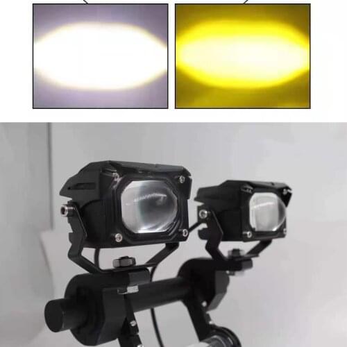 Dual Colors 3D Motorcycle LED Headlight Mini Projector Lens Car Truck ATV Laser Driving Fog Lights Auto Work Light 3000K 6000K