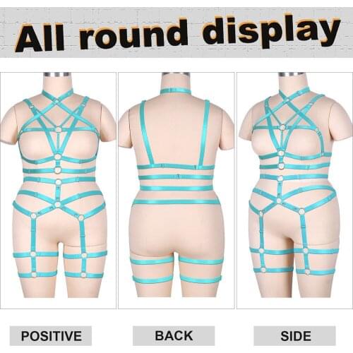 Harajuku Exotic Sets Sexy Plus Size Lingerie Suspender Porn Fetish Dress Harness Fashion Dance Costume Busty Women Punk Clothes