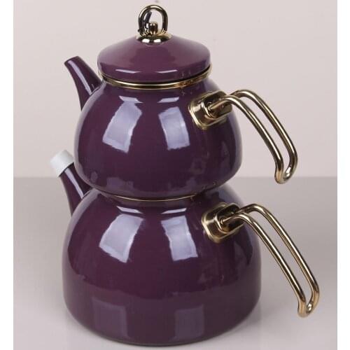 Purple Enameled Metal Teapot Kitchenware Made in TURKEY - (FREE SHIPPING)