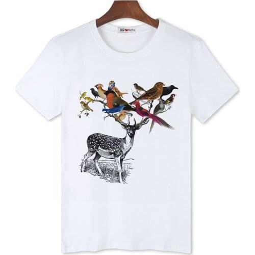 2021 Bird ,Deer personality art t shirt for men promotion sale original brand clothing crossfit shirts