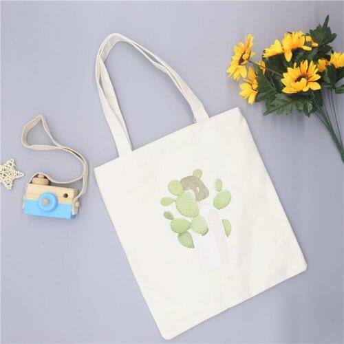 Cartoon Printing School Bags Girl Student Large Capacity Casual Tote Bag Canvas Travel Shopping Bag Shoulder Bag for Women