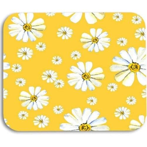 Daisy Mouse Pad White Camomile Flower in Yellow Garden Botanical Plant Floral Gaming Mouse Pad Rubber Large Mousepad for