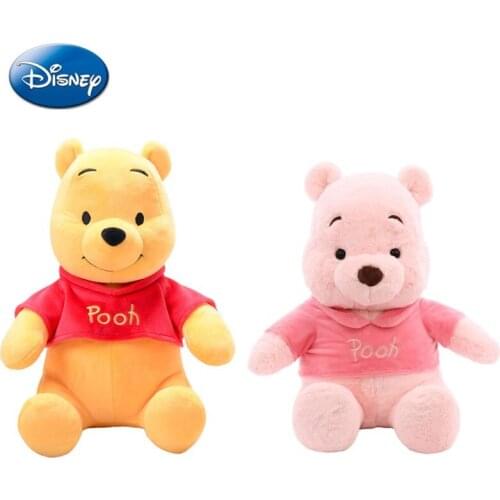 25/35CM Disney Sakura Winnie The Pooh Pink Plush Cartoon Bear Doll Kawaii Stuffed Action Animal Model Toy Childrens Gift