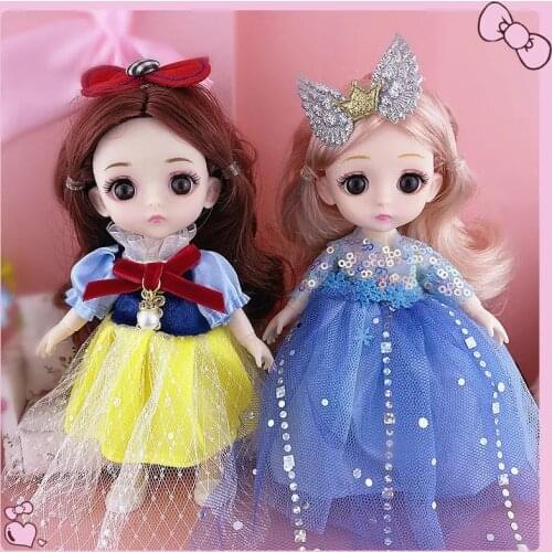 16cm Bjd Dolls Toy For Girl 13 Movable Joints Princess Series Doll Kawaii Big Eyes DIY Handmade Dress Up Toy Childrens Toy Gift