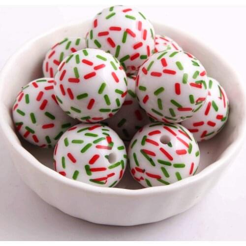 20mm 100pcs/lot chunky acrylic solid beads print red/green tablet for kids necklace jewelry