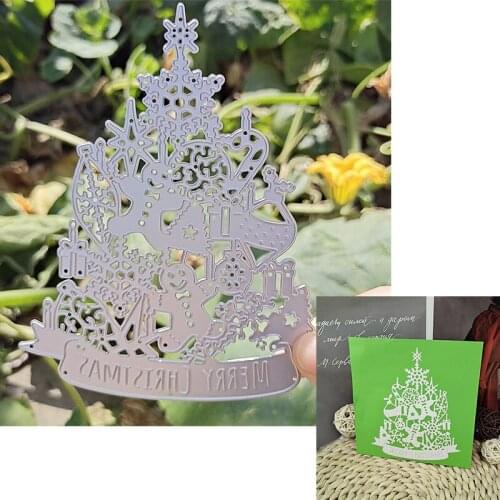 Suitable for Christmas metal cutting die and DIY scrapbook greeting card album making 3D creative Christmas tree 2020 NEW