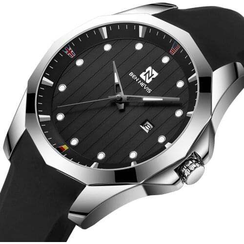 Men Watch Unique Country Hour Marks Simple Quartz Watches for Man Business Clock Silicone Strap Waterproof Sport Reloj Masculine