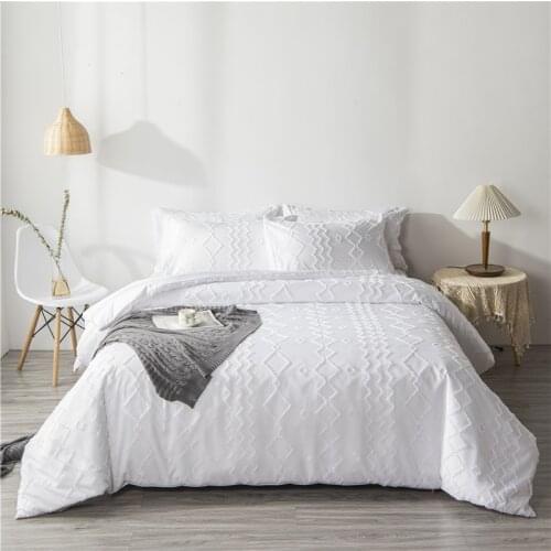 Bonenjoy White Cover Duvet Cover Sets King Size Bedding Set Comforter Cover with Pillowcase for Double Bed Single Bed Linen Euro