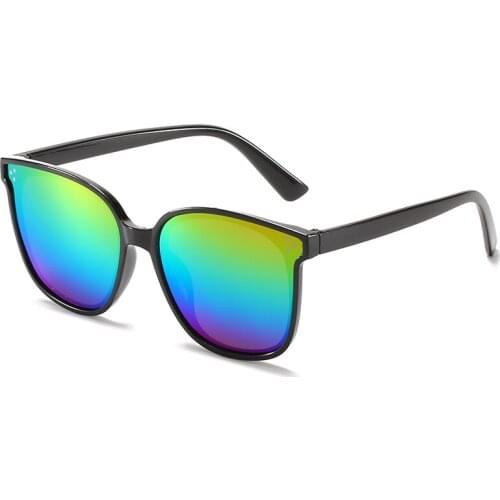 New Children Oversize Square Cateye Sunglasses Fashion Brand Design Kid Sun Glasses Boy Girl Unisex Vintage UV400 Mirror Goggle