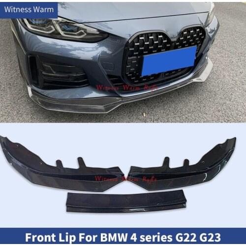 Front Bumper Lip for BMW G22 G23 4 series 2020 2021 425i 430i 440i Carbon Fiber front spoiler Splitter