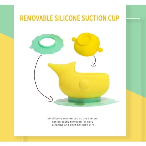 Silicone Baby Feeding Bowl Tableware Waterproof Spoon Non-Slip Crockery BPA Free Silicone Dishes for Baby Bowl Baby Plate
