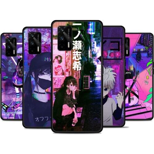 Vaporwave Glitch Anime For Realme 8 GT Neo Flash Edition Explorer Master Q3 Pro Narzo30 C21 C20 C11 C20A C21Y Phone Case