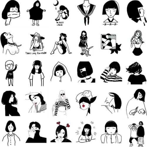 30pcs/set Sexy Fake Tattoo Dark Women Design Temporary Tattoo Sticker Body Hand Wrist Arm Leg Waterproof Tatouage Temporaire