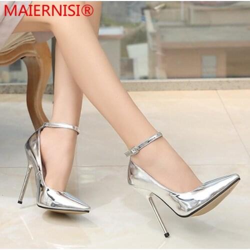 Women Pumps Wedding Shoes Buckle Women Pointed Toe 13CM High Heels Fashion Sexy Shoes Business Working Shoes Woman