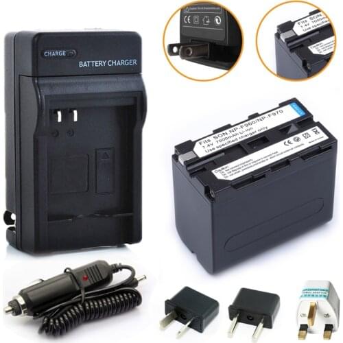 1* 7000mAh NP-F960 NP-F970 batteries / F960 battery pack + 1 * charger For Sony NP-F550 NP-F770 NP-F750 F960 F970 free shipping