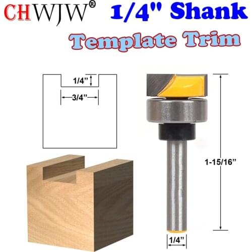 1 pc 1/4" Shank Template Trim Hinge Mortising Router Bit 3/4"W X 1/4"H Woodworking cutter Tenon Cutter for Woodworking Tools