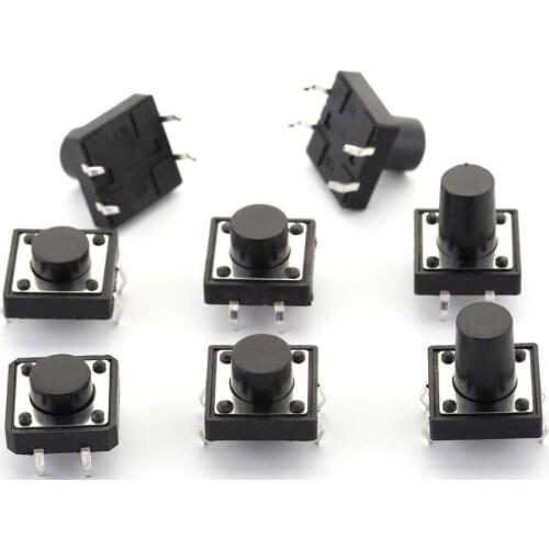 12x12xH=4.3/5/6/7/7.5/8/8.5/9/9.5/10/11/12/13/14/15/16mm High 4Pin DIP Tactile Tact Push Button Micro Switch Self Reset