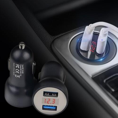 2 port Led Display 3.1A Mobile Phone Dual USB Car Charger Auto USB Adapter Charger Socket Charging For Iphone Xiaomi