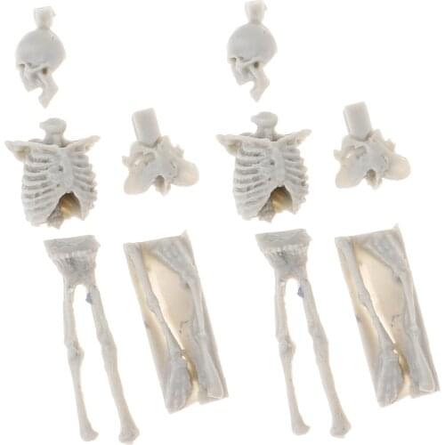 4Pcs 1:35 Scale Unpainted Unassemble Resin Skull Skeleton Model for Sand Table Armor Landcsape Diorama Building Toys