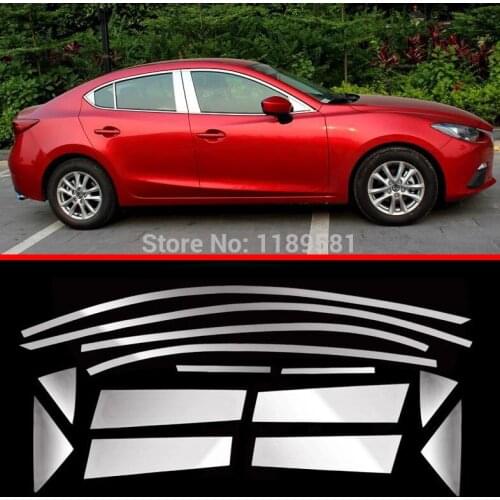 For Mazda 3 M3 Axela 2014 2015 2016 Stainless Steel All Window Frame Trim