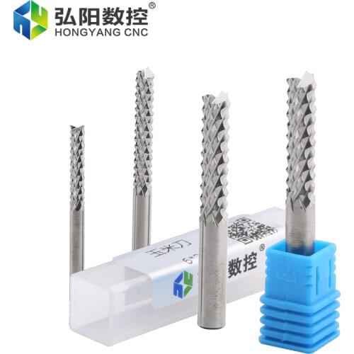 PCB Corn Tooth Milling Cutter 3.175/4/6mm Carbide Tungsten Drill Bit CNC Engraving Machine Knife Woodworking End Milling Head