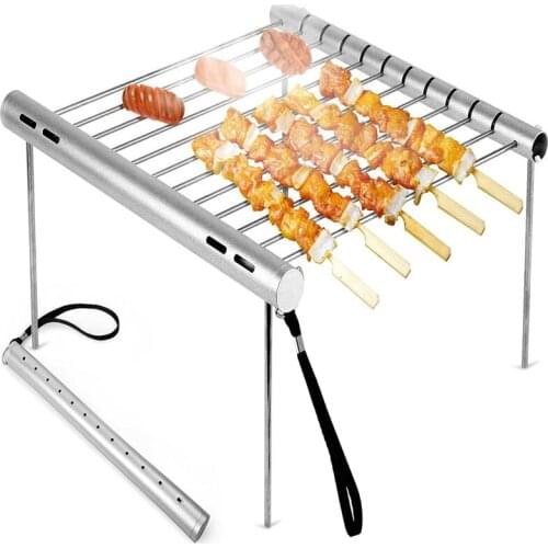 Charcoal Burner Type Grill For BBQ Stainless Steel Portable Barbecue Grill For Camping Outdoor Travel