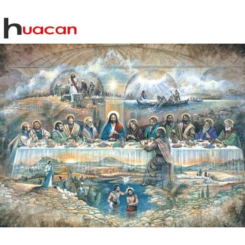 Huacan Diamond Painting Christian Full Square/Round Diamond Embroidery Sale Religious Home Decoration Jesus Wall Art