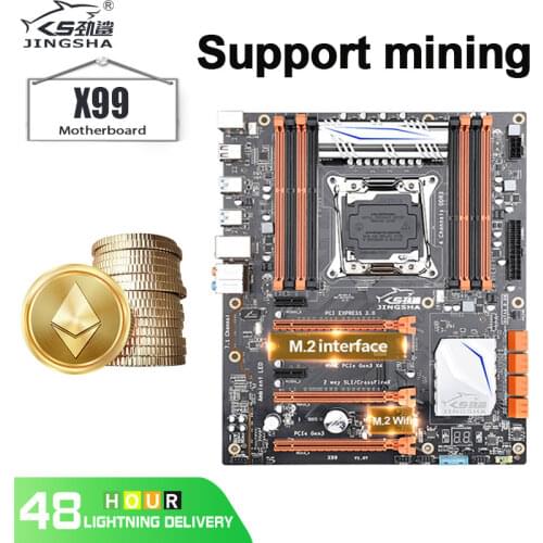 JINGSHA X99 LGA 2011-3 Motherboard Supports Ethereum Mining Suitable For Intel Xeon E5 2678 V3 and Other CPU DDR3 Memory