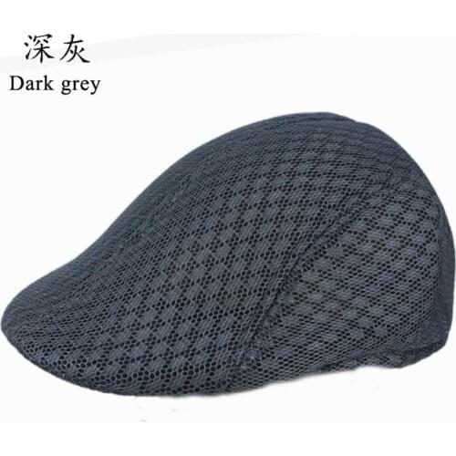 Newsboy Style Adjustable Caps For Men Women Spring Summer Breathable Solid Color Mesh Unisex Casual Beret Hat Flat Cap