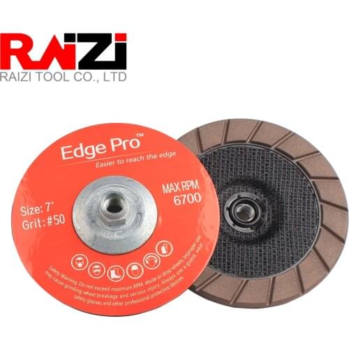 Raizi 7 inch/180mm Ceramic Diamond Edge Grinding Cup Wheel for Concrete Floor Scratches Removal M14 5/8-11 Dry Grinding Disc