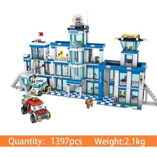 1397pcs Assemble City Police Station City Building Blocks Bricks Educational Toys Gifts For Children