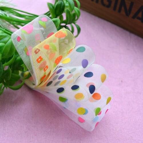 ZY DIY Pretty Colorful Polka Dot & Strawberry Printed Polyester Ribbon, Beautiful ribbon and DIY ribbons for sewing