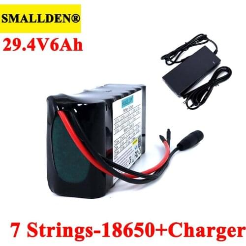 24V 6Ah 7S2P 18650 li-ion Rechargeable battery pack 29.4v 6000mAh electric bicycle moped Balancing scooter+ 29.4V 1A Charger