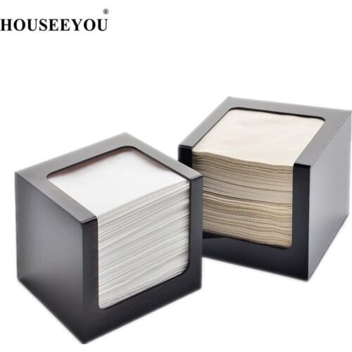 HOUSEEYOU Fashion Acrylic Tissue Box Sheet Paper Storage Holder Square Napkins Dispenser Container Kitchen Restaurant Tableware