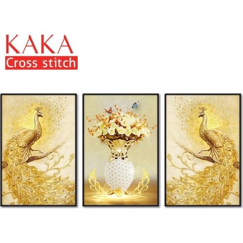 Cross stitch kits,Embroidery needlework sets with printed pattern,11CT-canvas for Home Decor Painting,Animals Full NCKA069